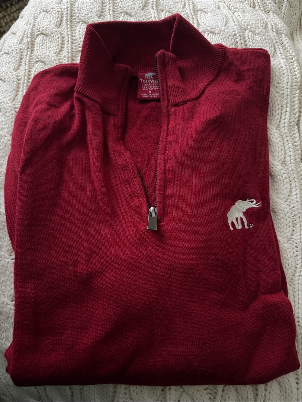 TuskWear Men's Quarter-Zip Sweater - Crimson